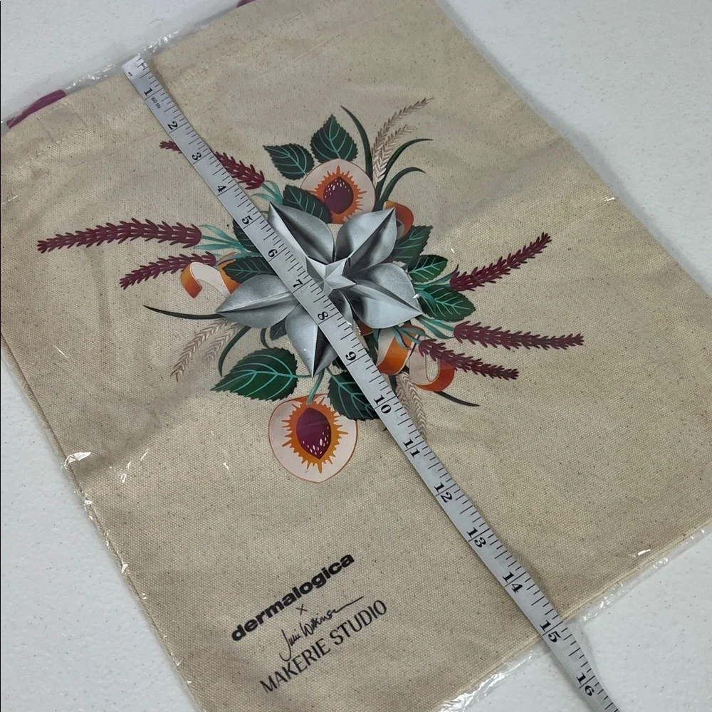 Dermalogica x Makerie Studio Tote Floral Print Canvas Pink Handles NIP